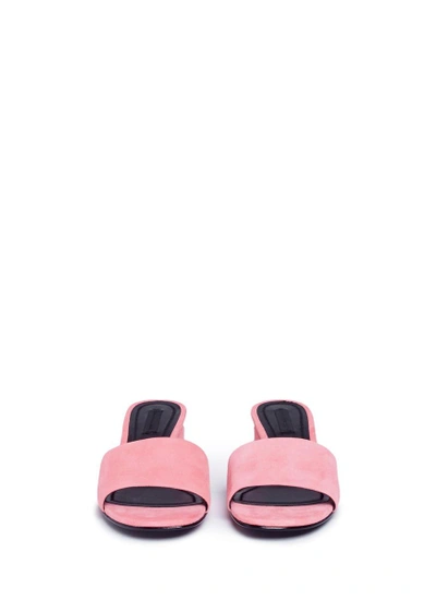 Shop Alexander Wang 'lou' Cutout Heel Suede Slide Sandals