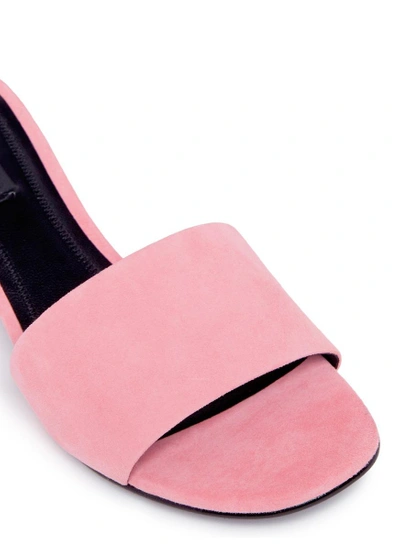 Shop Alexander Wang 'lou' Cutout Heel Suede Slide Sandals