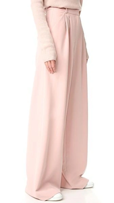 Shop Milly Trapunto Trousers In Blush
