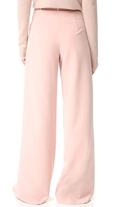 Shop Milly Trapunto Trousers In Blush