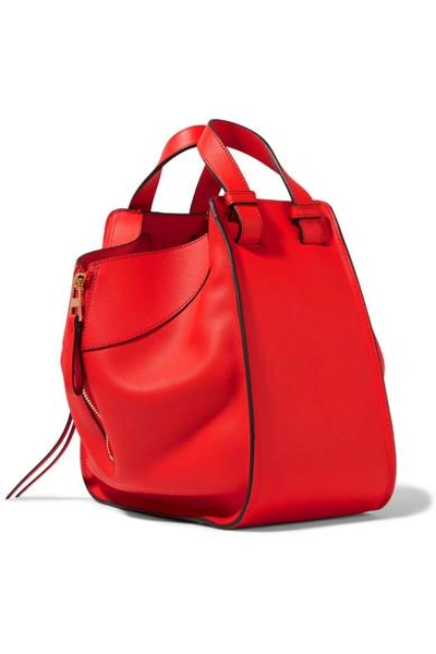 Shop Loewe Hammock Small Textured-leather Shoulder Bag