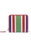 BALENCIAGA STRIPED TEXTURED-LEATHER WALLET