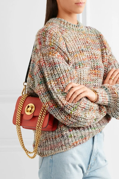 Shop Chloé Mily Small Textured-leather And Suede Shoulder Bag