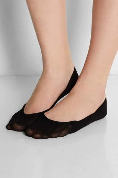 Shop Falke Cotton Step Set Of Five Knitted Socks In Black