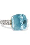 POMELLATO Nudo 18-karat white gold, topaz and diamond ring