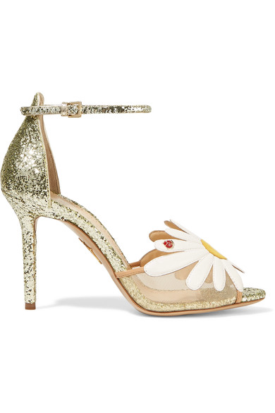 olympia glitter and leather trainer
