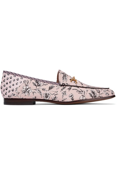 Shop Sam Edelman Loraine Leather-trimmed Printed Canvas Loafers