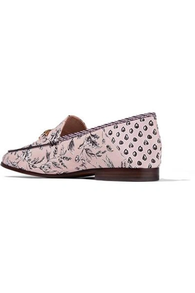Shop Sam Edelman Loraine Leather-trimmed Printed Canvas Loafers
