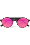 WESTWARD LEANING Round-frame acetate sunglasses with clip-on lenses