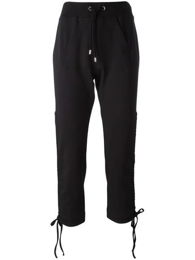 Shop Moschino Drawstring Track Pants In Black