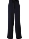 Theory Drawstring Straight Trousers In Nero