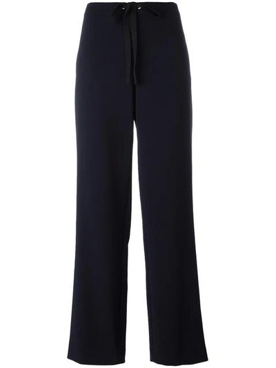 Theory Drawstring Straight Trousers In Nero