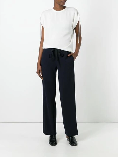 Shop Theory Drawstring Straight Trousers In Blue