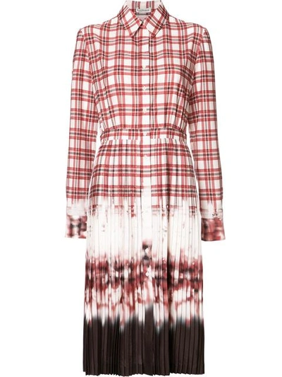 Shop Altuzarra Tie Dye Pleated Shirt Dress In Red