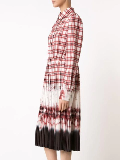 Shop Altuzarra Tie Dye Pleated Shirt Dress In Red