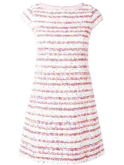 Boutique Moschino Striped Tweed Dress In Pink