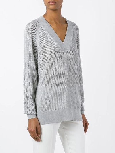 Shop Michael Michael Kors Perforated Detail Sweatshirt In Grey