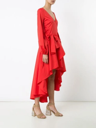 Shop Caroline Constas Cascading Tail V-neck Dress