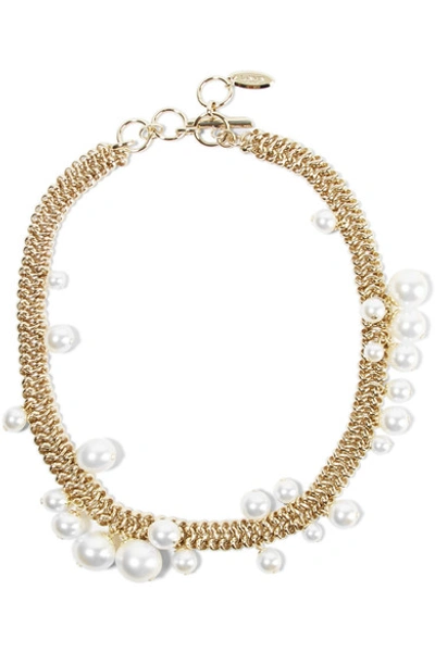 Lanvin Gold-tone Faux Pearl Necklace