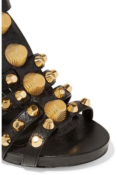 Shop Balenciaga Giant Studded Textured-leather Sandals