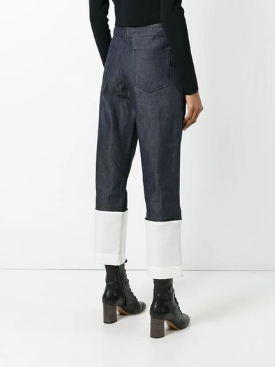 Shop Loewe Colour Block Denim Pants In Blue