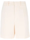 CHLOÉ EMBROIDERED TRIM TAILORED SHORTS,17SSH3817S23711809267