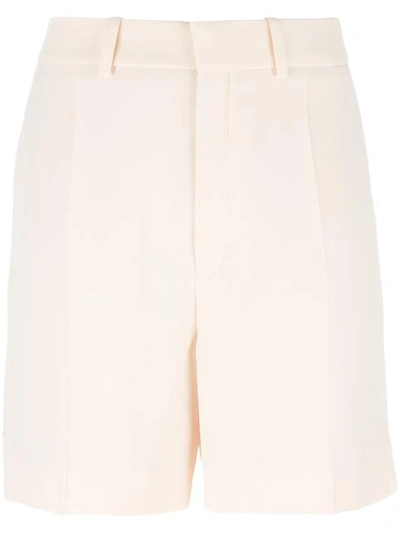 Shop Chloé Embroidered Trim Tailored Shorts In Neutrals