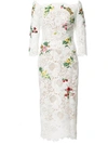 MONIQUE LHUILLIER floral embroidery lace dress,DRYCLEANONLY