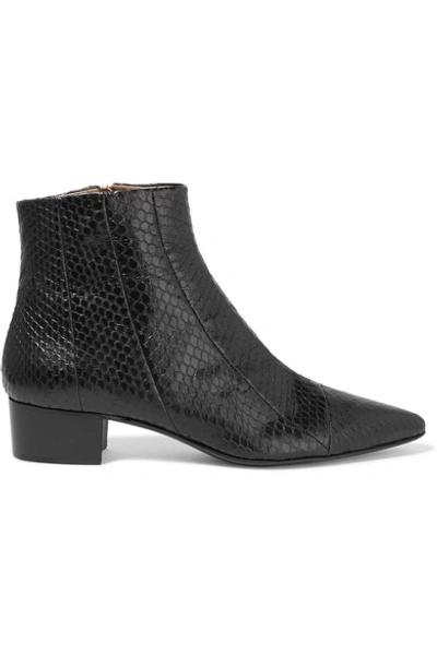 The Row Ambra Elaphe Ankle Boots In Black