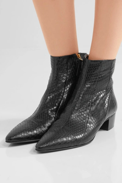 Shop The Row Ambra Elaphe Ankle Boots In Black