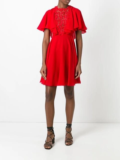 Shop Giambattista Valli Macramé Neck Flared Dress