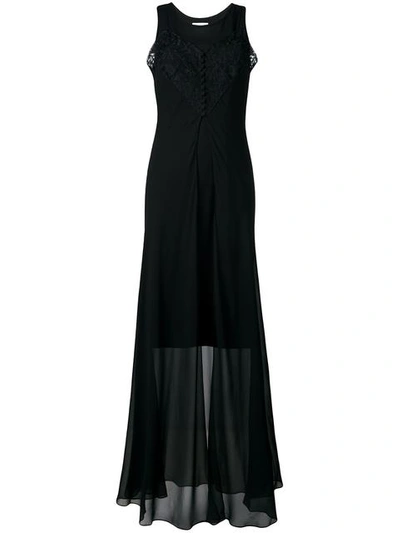 Maison Margiela Pure Silk Georgette Dress In Black