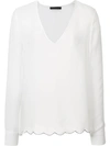 JENNI KAYNE scalloped detail blouse,DRYCLEANONLY