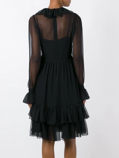 Shop Givenchy Ruffle Trim Dress - Black