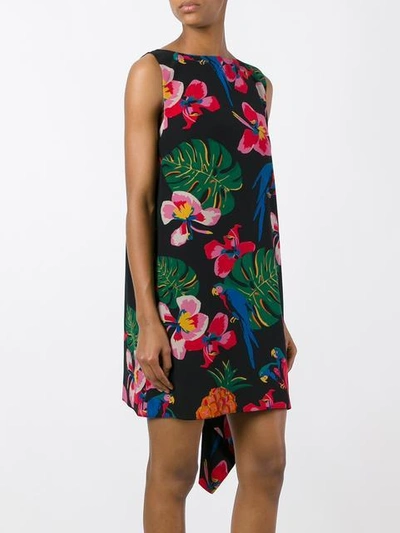 Shop Valentino Tropical Print Dress - Black