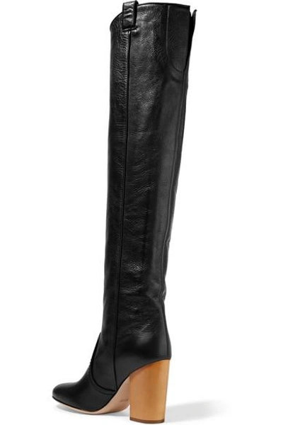 Shop Laurence Dacade Silas Crinkled-leather Over-the-knee Boots
