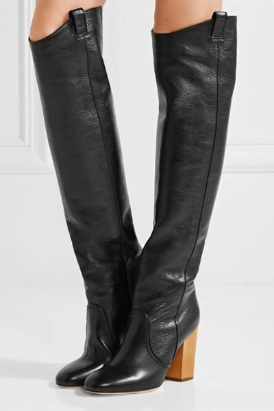 Shop Laurence Dacade Silas Crinkled-leather Over-the-knee Boots