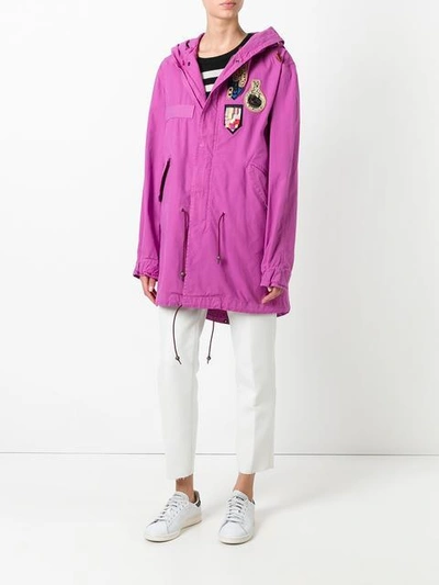 Shop Mr & Mrs Italy Bouganville Patched Mid Parka In Pink