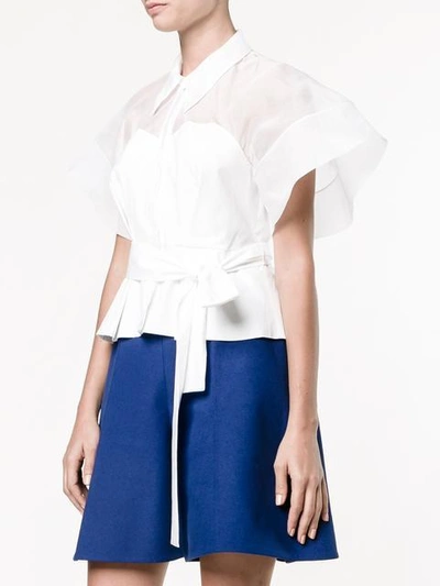 Shop Delpozo Belted Shirt In White