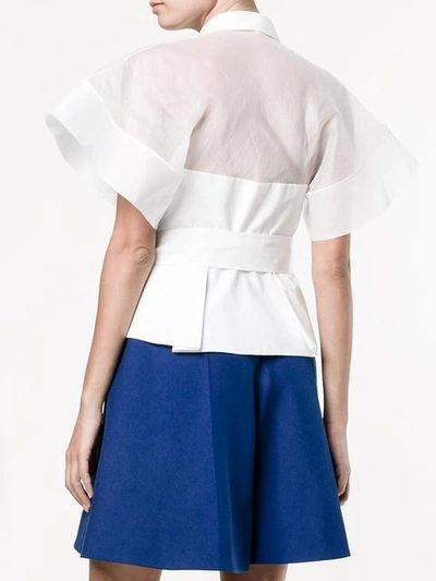 Shop Delpozo Belted Shirt In White