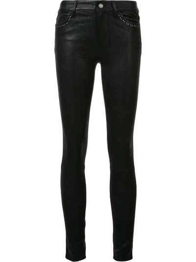 Paige Leather Effect Skinny Trousers