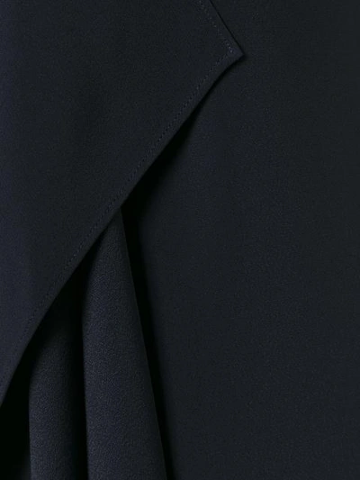 Shop Helmut Lang Elongated Detailing V-neck Dress - Blue