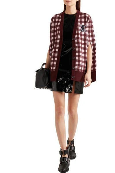 Shop Christopher Kane Gingham Wool And Cashmere-blend Cardigan