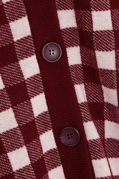 Shop Christopher Kane Gingham Wool And Cashmere-blend Cardigan