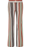 CHLOÉ Striped cotton-blend twill wide-leg pants
