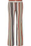 Chloé Striped Cotton-blend Twill Wide-leg Trousers