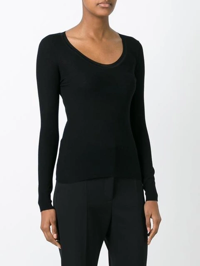 Shop Alexander Wang T Scoop Neck Jumper In Black