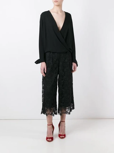 Diane Von Furstenberg Cropped Lace Trousers In Black | ModeSens