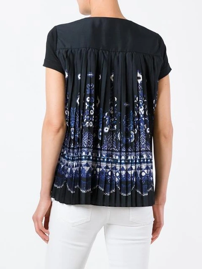 Shop Sacai Tribal Lace Panelled T-shirt