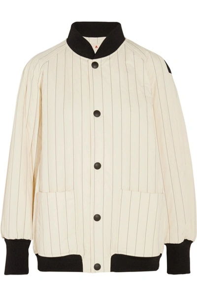 Marni Woman Quilted Cotton-blend Bomber Jacket White In Silk White